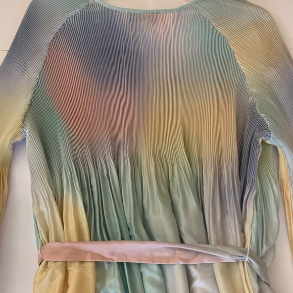 WILDFOX Prima Baby Doll Pleated Watercolor Rainbow Dress Pastel Pride Balletcore - Picture 5 of 9